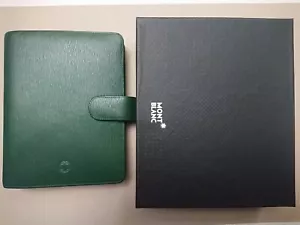 NEW Montblanc Medium pelle Organizer Agenda Timer leather green Mont blanc verde - Imagen 1 de 8
