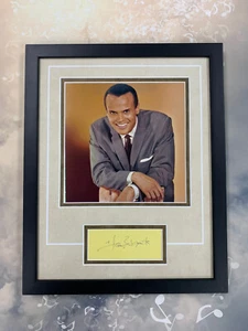 Harry Belafonte attore musicista incorniciato firmato taglio JSA auto personalizzato - Foto 1 di 3
