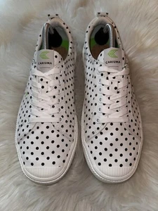 Cariuma Sneakers Low Top Lace Up White Black Polka Dot Men’s 11 Women’s 12.5 - Picture 1 of 13