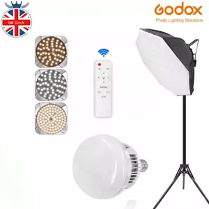 54cm Octagon Softbox+3000-7500K 150W LED Bulb Tripod Lighting Kit with Remote UK - Picture 1 of 12