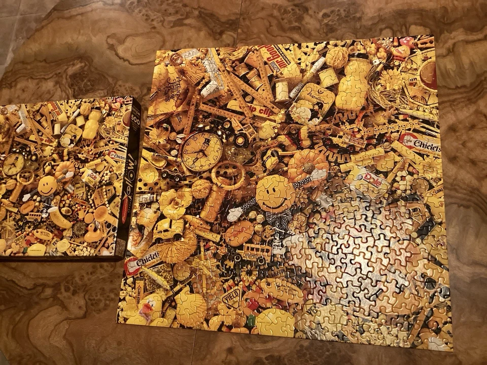 VTG Hallmark Springbok Smiley Mr Peanut Presenting Yellow Jigsaw Puzzle 500 Pc - Image 1 of 4