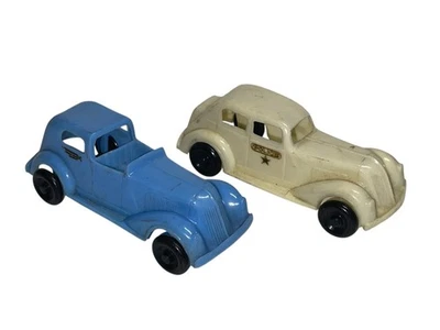 Joyas Kilgore vintage años 50 para juguetes 4" COCHE DE POLICÍA BLANCO + LIMUSINA AZUL Foto 1 de 4
