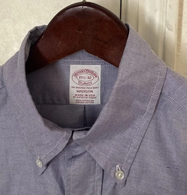 Brooks Brothers Makers Purple Oxford Dress Shirt 15.5 X 32 USA Made - Image 1 of 3