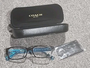 Coach Brooklyn HC 6040 5116 Dark Tortoise Teal Eyeglasses Frames 50-16 135 EUC - Picture 1 of 16