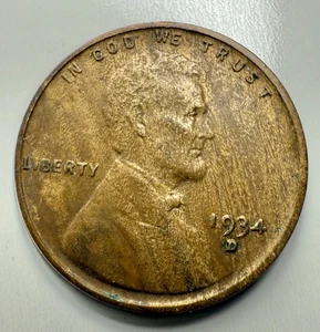 1934D  Wheat Cent Woody Improper Alloy Mix Error GORGEOUS!! - Picture 1 of 2