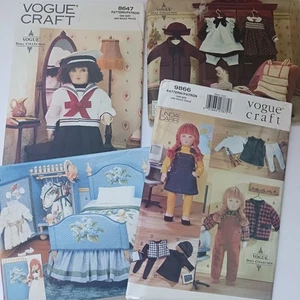 Vogue Craft Patterns 8648 9866 9352 Doll Clothes Bedding Linda Carr 90s Lot Of 4 - Picture 1 of 12