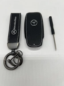 Llavero de cuero para coche Mercedes Benz con cubierta de llavero negro - Imagen 1 de 2