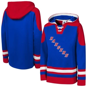 Youth Blue New York Rangers Ageless Must Have Home V-Neck Pullover Hoodie - Picture 1 of 3