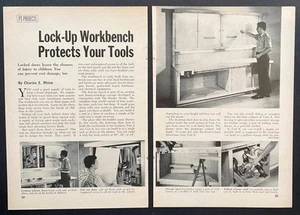 “Lock-Up Workbench Protects Your Tools” 1965 HowTo Build PLANS Modular Plywood - Picture 1 of 2