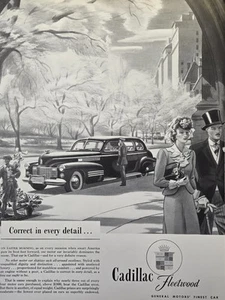 Cadillac Fleetwood Coches de la Mañana de Pascua Magníficamente Dotados Anuncio Impreso De Colección 1941 - Imagen 1 de 4
