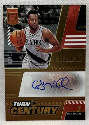 2021-22 Panini Donruss Elite CJ McCollum Gold Turn Of The Century Auto #/10 - Image 1 of 2