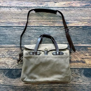 FILSON RUGGED TWILL ORIGINAL BRIEFCASE OTTER GREEN Hand Shoulder bag 2way Used - Picture 1 of 13