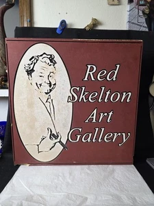 Vtg Original Red Skelton Art Gallery Double-Sided Outdoor Sign 22"×22" - Picture 1 of 12