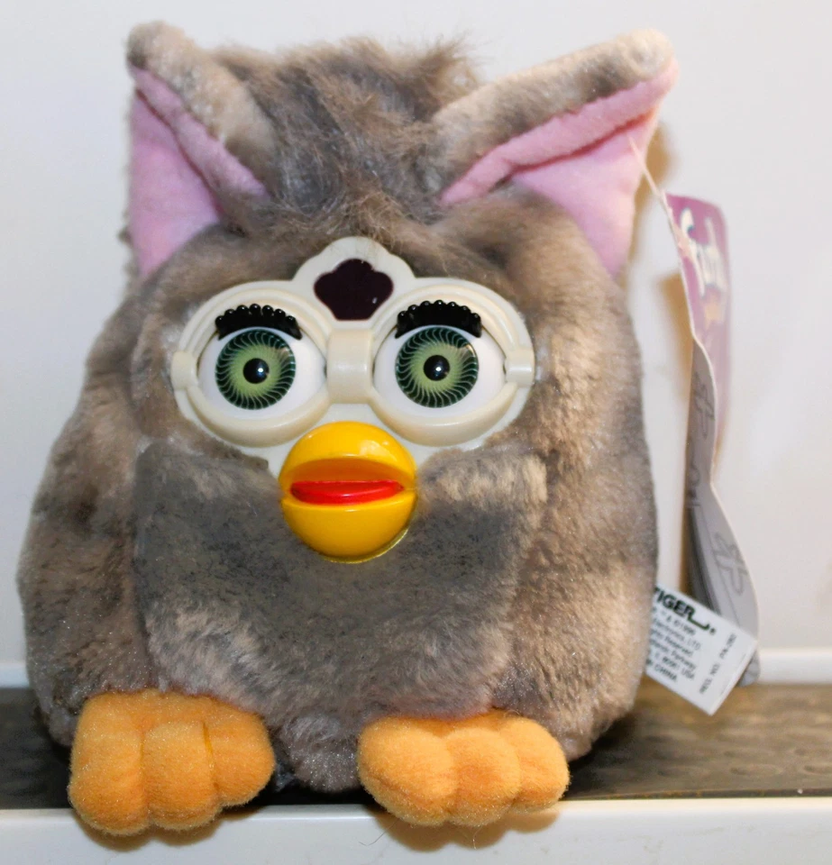 De colección '99 Furby Beanie Buddies Gris Minx Ojos Verdes Tigre Electrónica Foto 1 de 1