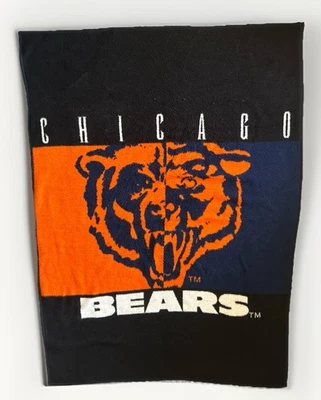 Manta de fútbol americano vintage Biederlack Chicago Bears NFL tiro de gran tamaño 74x52 Foto 1 de 4