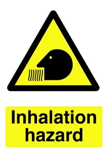 Inhalation Hazard Warning Signage Acrylic Or Vinyl Sign Sticker Notice Safe - Picture 1 of 2