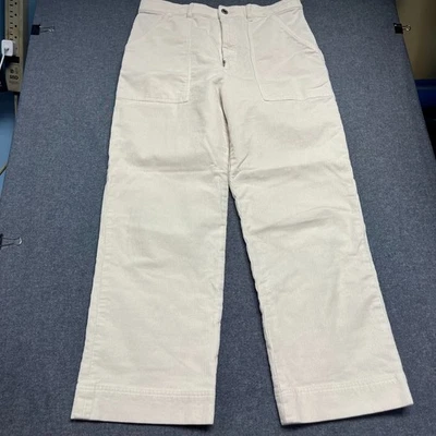 Pantalones para mujer Club Monaco talla 10 crema pana pierna ancha pantalones recortados Foto 1 de 4