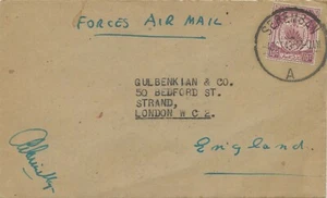 MALAYA NEGERI SEMBILAN 1949 10 C Air Mail cover Reduced Military Postage Rate - Picture 1 of 2