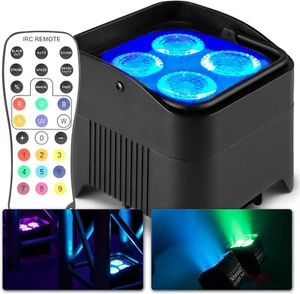 BeamZ BBP94W Uplight PAR RGBW UV DMX WIRELESS Alimentato Batterie + Telecomando - Foto 1 di 5