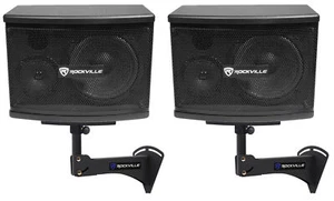 2) Altavoces de karaoke/profesionales Rockville KPS65 6,5" 2 vías 400w + soportes de pared ajustables - Imagen 1 de 11