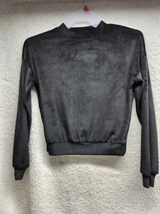 Love, Fire Women's Long Sleeve Velour Top Black Size X-Small - Picture 1 of 4