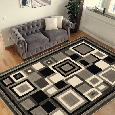 HR HANDCRAFT RUGS HR-Modern Contemporary Living Room Rugs-Abstract Carpet with Geometric Pattern
