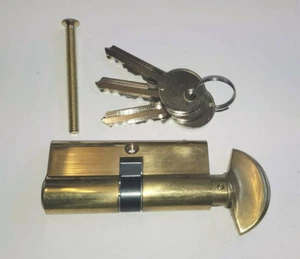 35-35 5 Pin Double Euro Cylinder/Lock 3 Keys Brass Thumb turn 80mm - Picture 1 of 1