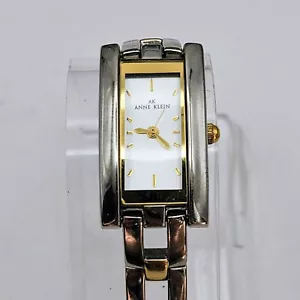 Anne Klein Women’s Two Tone Rectangular Watch 17mm New Battery - Picture 1 of 9