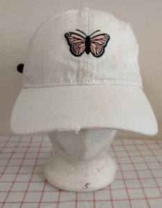 Cappello Berretto Donna Farfalla Bianco Anticato Strapback Relax Regolabile Ricamo - Foto 1 di 6