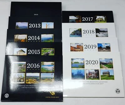 2010, 2013-2020 America the Beautiful UNC Quarter Sets (9 sets)  28695 - Image 1 of 4