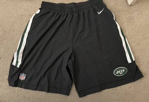 NFL New York Jets NY Nike Dri-Fit Team Issued Training Shorts Men’s XXL Gray 2 Cover