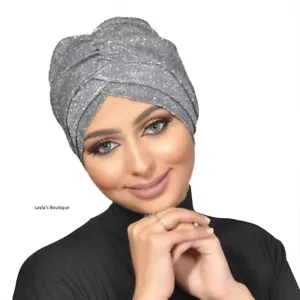 Original design glitter fabric turban , sparkling turban , women turban , chemo - Picture 1 of 13