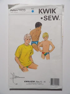 Kwik Sew 1609 Boys Swim Trunk & Shirt Size 4-7 UNCUT Sewing Pattern - Picture 1 of 2