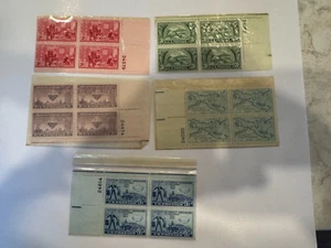 US MNH Postage Stamps - 5 Different 3c Plate Blocks - actual lot pictured #210 - Picture 1 of 4