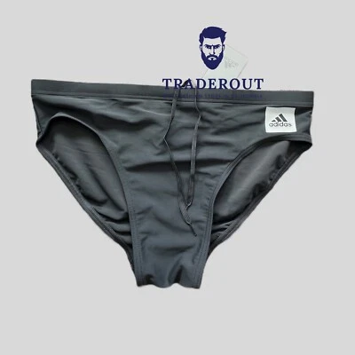 Adidas Hombre Gris Sólido Bañador Brief Talla 30 32 34 36 Foto 1 de 2