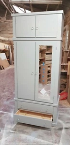 HANDMADE AYLESBURY 2 DOOR MIRRORED WARDROBE WITH TOPBOX (NOT FLATPACKED) - Picture 1 of 11