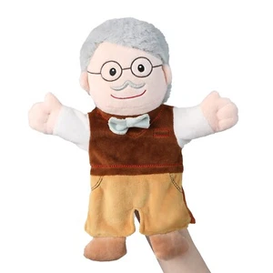 Pupazzo a mano interattivo cartone animato peluche bambola famiglia burattino a mano serie nonno - Foto 1 di 7