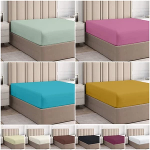 40 cm Sábana Ajustada Extra PROFUNDA Individual Doble Super King Tamaño O Fundas de Almohada - Imagen 1 de 54