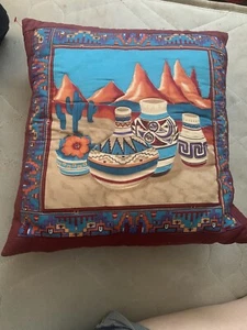 Southwestern Pottery Pillow 16”(Long) By 16”(Wide) - Picture 1 of 2