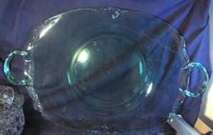 Heisey Empress Moongleam platter 14" by 10" green - Picture 1 of 7