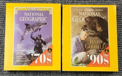NATIONAL GEOGRAPHIC MAGAZINE THE 70s the 90s PC 3 CDs ROM Original Big Box. - Image 1 of 3