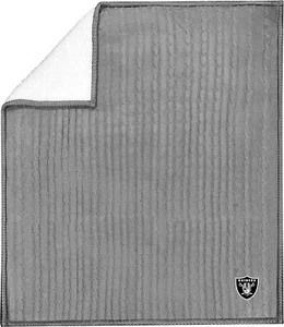 Las Vegas Raiders Cable Sweater Knit Sherpa Throw Blanket 50x60 Inch Adult - Picture 1 of 2