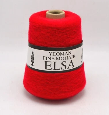 Fine Mohair Yarn Red Elsa Yeoman  10.6 oz / 300 grams Cone UK - Image 1 of 4