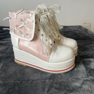Mujer Talla 7.5 Plataforma Con Cordones Cosplay Zapatos Brogue Tenis Botas Foto 1 de 4