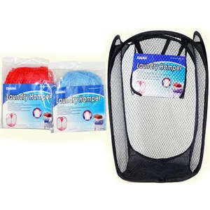 Large Laundry Bag Basket Mesh Hamper Foldable Wash Clothes Storage Bin 5 Colors - Picture 1 of 1