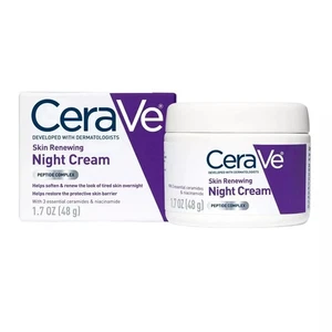 Crema de noche facial renovadora de piel CeraVe con complejo peptídico y ácido hialurónico 1. 7 oz - Imagen 1 de 3