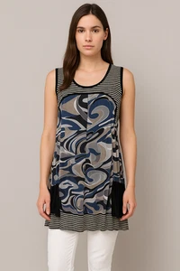 LILIA MULTICOLOURED SLEEVELESS ROUND NECK SHIFT DRESS SIZE L - Bild 1 von 8