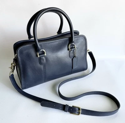 Vintage Coach Beaumont Satchel #9871 - Navy Blue Leather - Doctor's Bag RARE! - Image 1 of 4