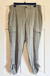 Lauren Ralph Lauren Damen Viskose Cargo Knöchelhose grau gerafft Knöchelriemen 10 - Bild 1 von 6