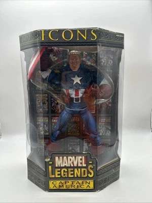 2006 Toy Biz Marvel Legends Icons - Captain America 12" Action Figure + Book - Image 1 of 4